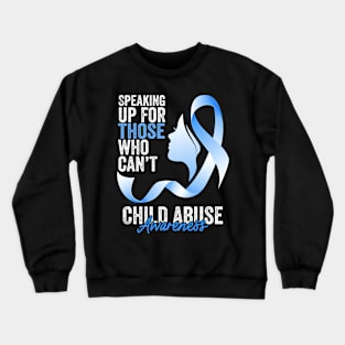 Child Abuse Prevention Awareness Month Blue Ribbon gift idea Crewneck Sweatshirt